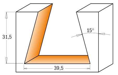 Frez do połączeń na "jaskółczy ogon" (15°) - system Arunda