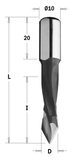 Wiertło przelotowe S=10x20mm,  S=10x30mm 375